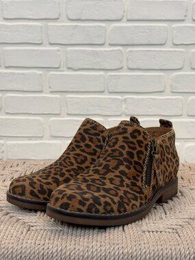 Hush Puppies Ankle Boots Leopard Print Suede 6